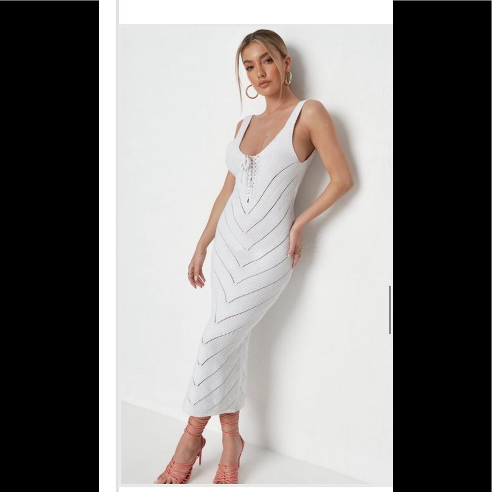 White chrochet midi/maxi dress